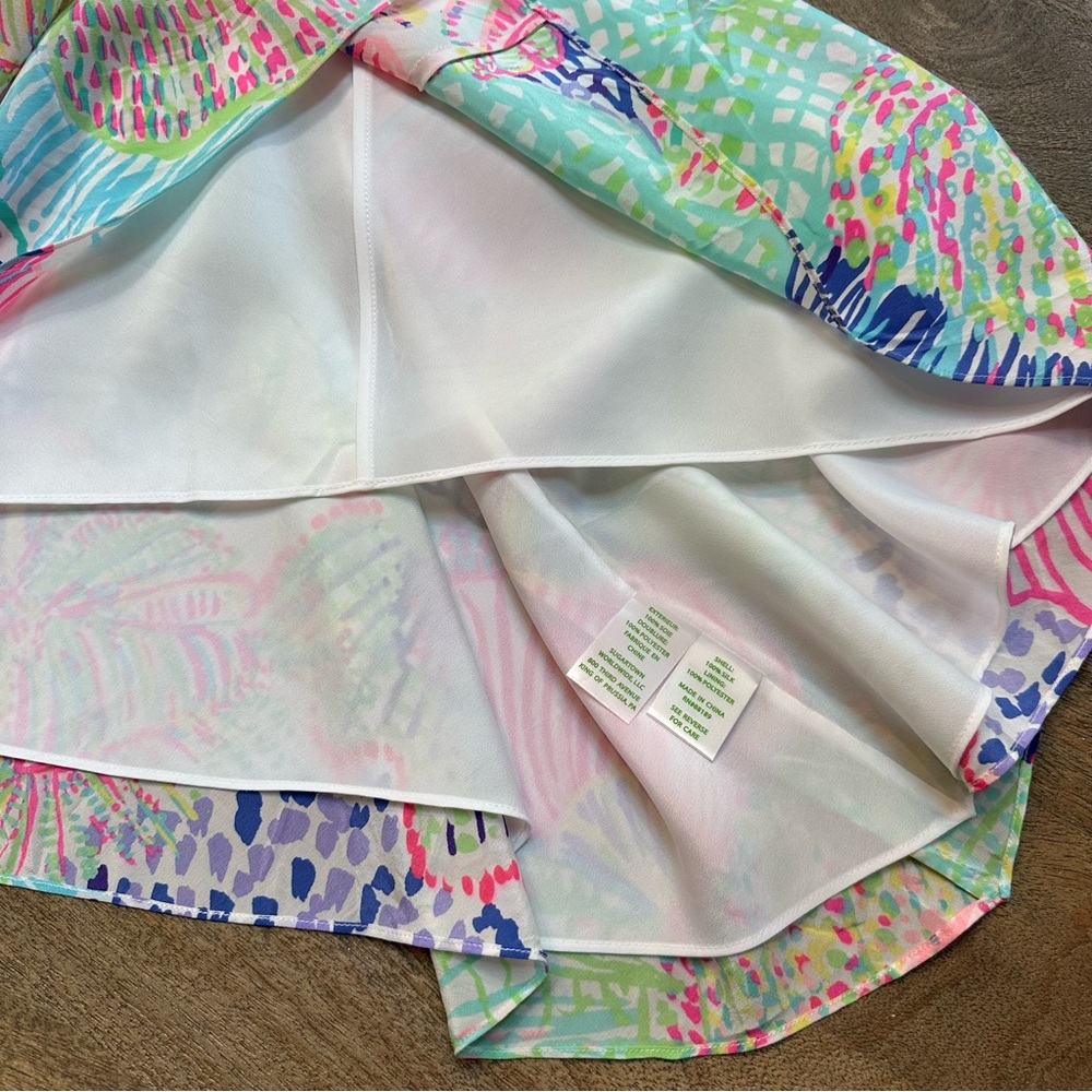 Lilly Pulitzer Sleeveless Swing Dress Pink Blue Green Tropical Print Resort S - Picture 6 of 10